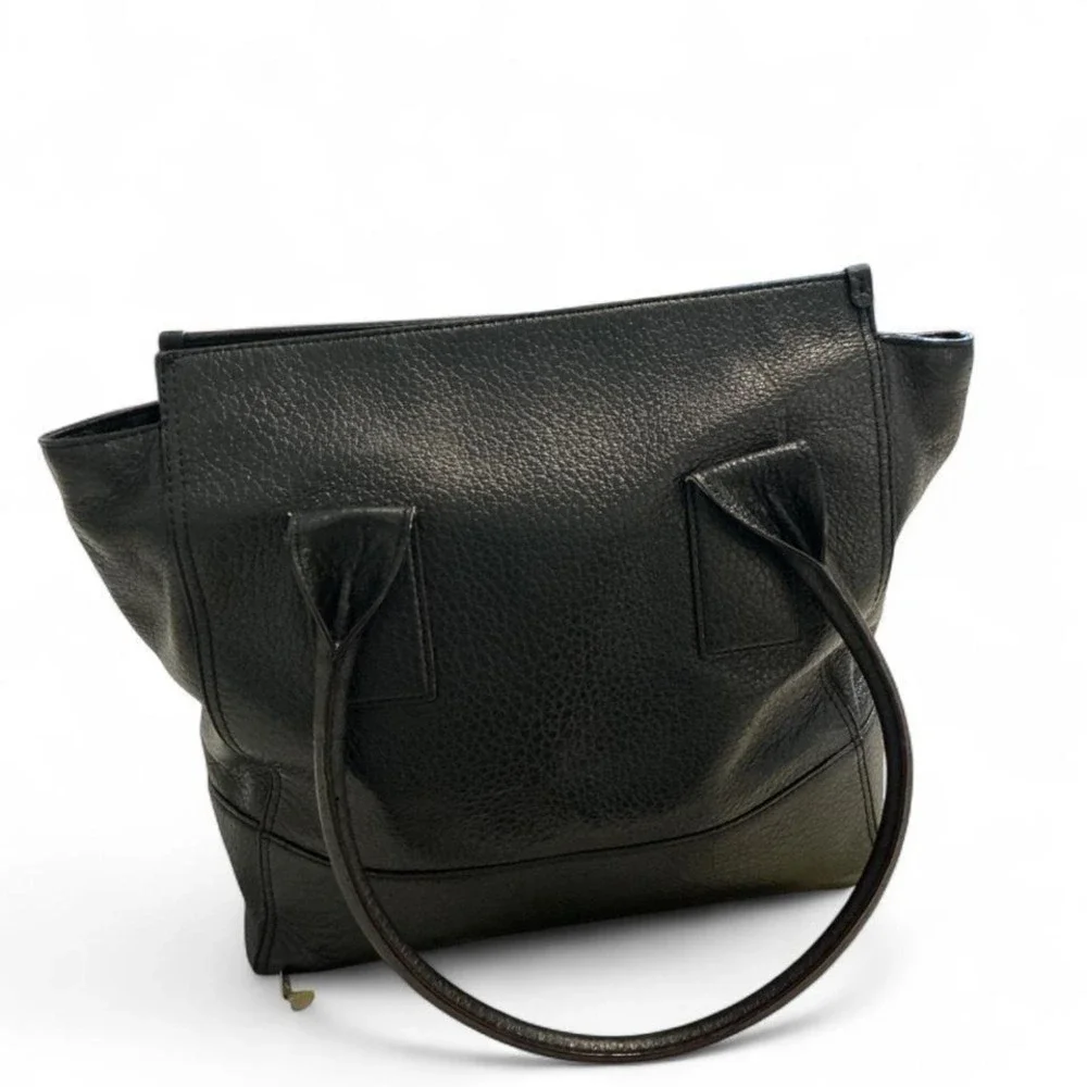 Kate Spade Tote‎ Bag Womens Medium Black Pebbled Leather Fair Tassel Zip Pocket